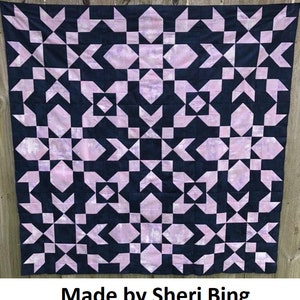 DIGITAL PDF SnowBell Prize Quilt Pattern, Baby, Throw, Full, Queen, King size, digital, modern quilt, snow, snowflake image 3