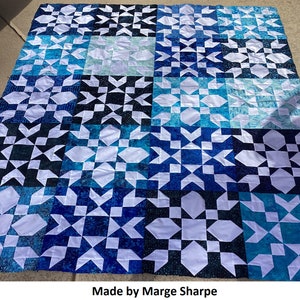 DIGITAL PDF SnowBell Prize Quilt Pattern, Baby, Throw, Full, Queen, King size, digital, modern quilt, snow, snowflake image 10