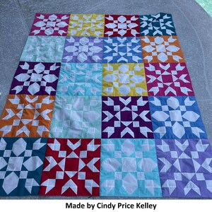 DIGITAL PDF SnowBell Prize Quilt Pattern, Baby, Throw, Full, Queen, King size, digital, modern quilt, snow, snowflake image 5