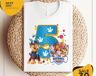 Custom Family Patrol Shirt | Personalized Patrol Birthday Tee | Mom Patrol Shirt | Dad Patrol Shirt | Family Matching Boy/Girl Birthday Tee