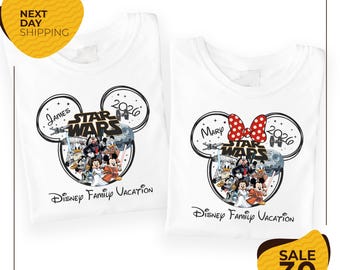 Custom Disney Family Trip Shirt 2026 | Disney Hollywood Studios Shirt | Disney Star Wars Shirts | Disney Family Vacation Name and Year Shirt