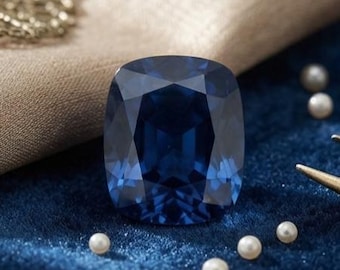 Blauwe saffier met kussenslijping, 15-20 karaat – Natuurlijke diep koningsblauwe saffier, losse steen – Geboortesteen van september, fijne sieraden maken