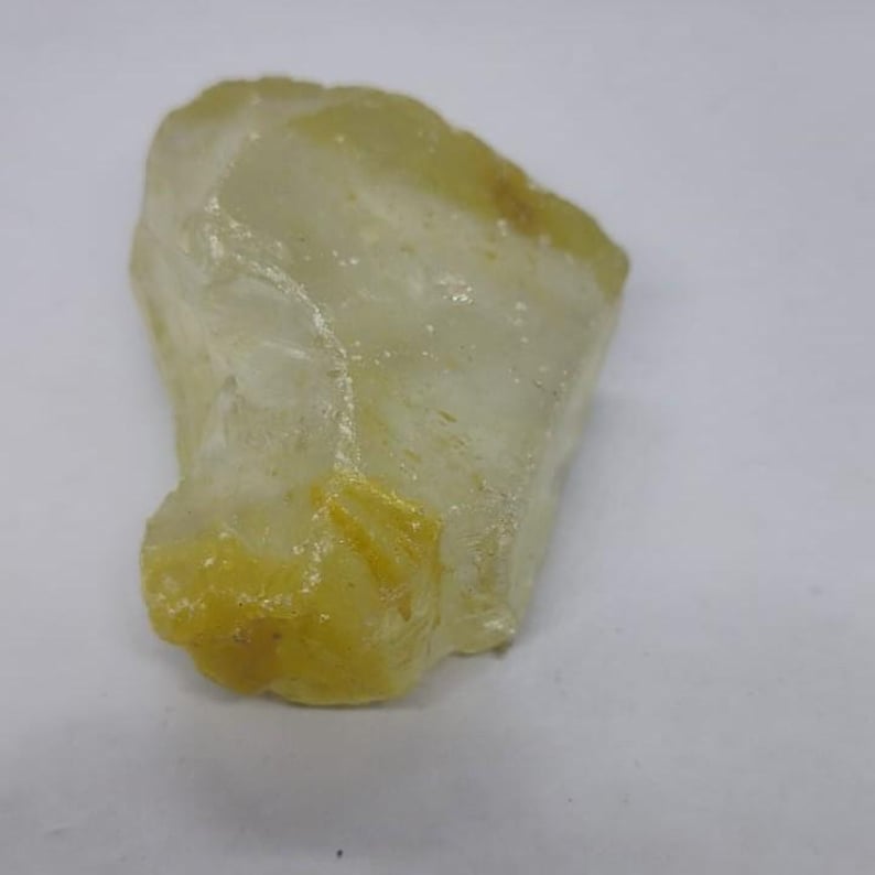 Rough yellow quartz lemon crystal ideal for meditation room decor, wire wrapping jewelry supplies and mineral specimen collection.
