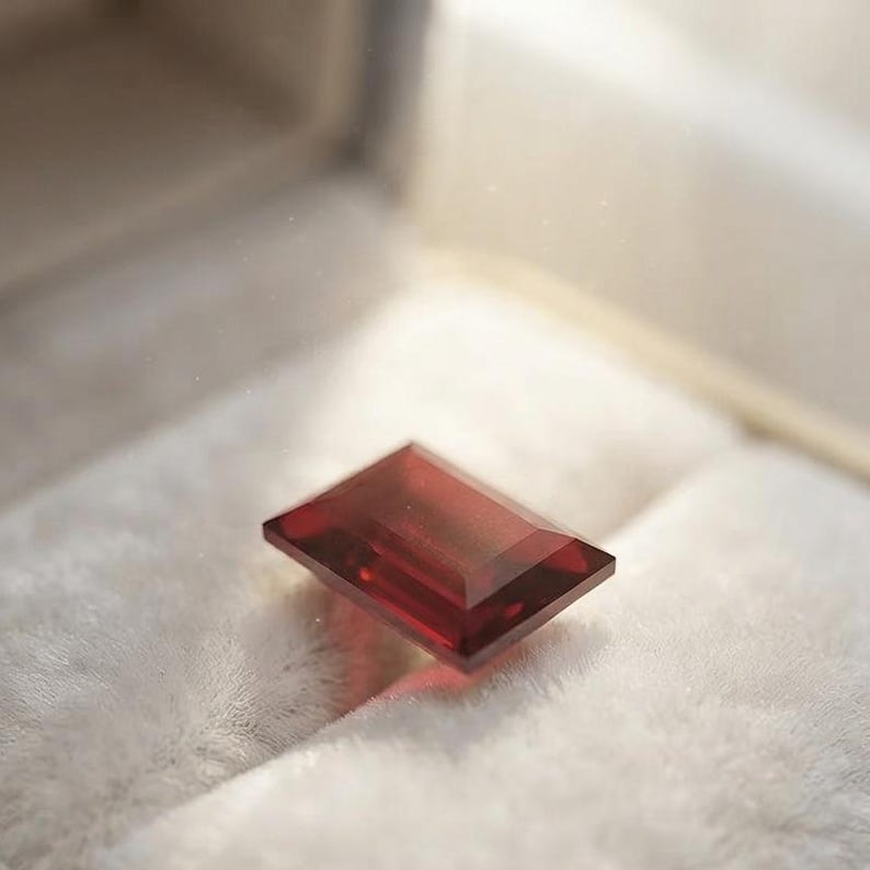 Premium natural ruby baguette cut loose gemstone featuring rich red tone and refined brilliance, ideal for engagement ring center stone, anniversary gift jewelry, and custom bracelet creation.