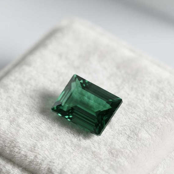 Natural Emerald Gemstone 13-15CT Rectangle Shape, Loose Step Cut Emerald for Ring or Pendant, May Birthstone, Green Precious Gem Gift