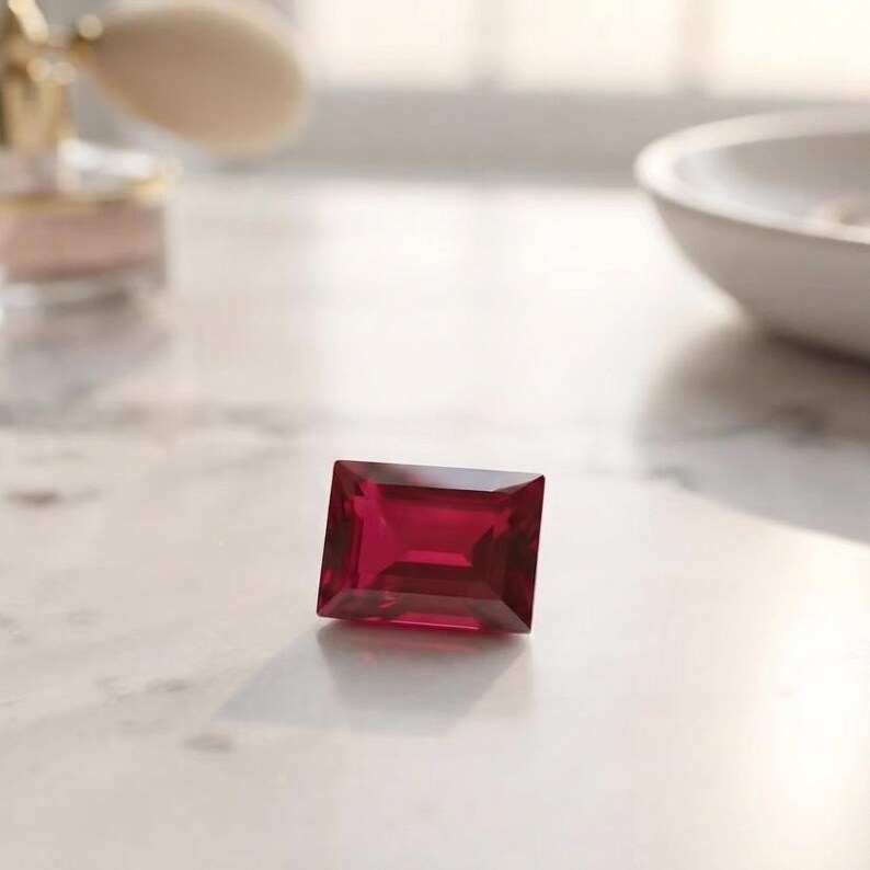 High quality ruby cabochon gemstone polished to perfection, deep red precious stone for custom jewelry design and collection