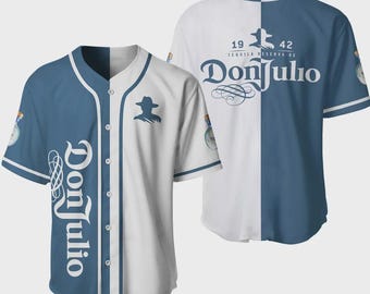 Don Julio Tequila basebolltröja vinröd vintagestil knäppt 3D-skjorta streetwear herrskjorta casual festskjorta present till män kvinnor
