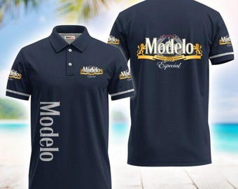 Polo Modelo Beer, camiseta 3D para amantes de la cerveza, camisa abotonada Love Modelo Beer, camisa de fiesta, camisa de cerveza para hombre, regalo para hombre