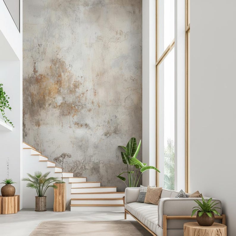 Concrete Texture Wallpaper | Industrial Plaster Wall Effect, Modern ...