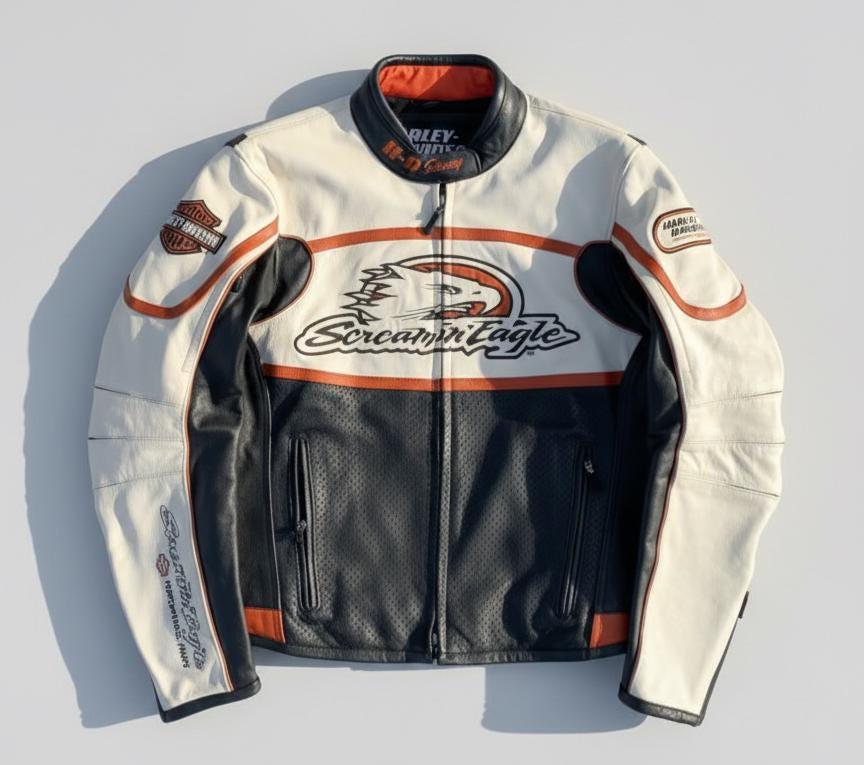 Gilet Cuir Moto Pour Homme Taille L - Marque Hot Leathers Avec Patchs Aigle Harley Davidson