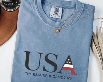 Camiseta de aficionado al fútbol de EE. UU. 2026, camiseta de seguidor del fútbol americano, camiseta con estampado de la bandera de EE. UU., atuendo patriótico para el día del partido, camiseta deportiva vintage de EE. UU.