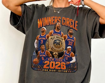 Camiseta Comfort Colors® New York Knicks Winners Circle, Camiseta Knicks Ring Night Edition, Camiseta de las Finales de la NBA 2026, Regalo para el aficionado al baloncesto de Nueva York