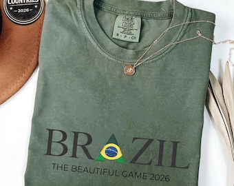 Camiseta de aficionado al fútbol de Brasil 2026, camiseta de seguidor del fútbol brasileño, camiseta con estampado de la bandera brasileña, atuendo para el día del partido de Brasil, camiseta deportiva vintage de Brasil