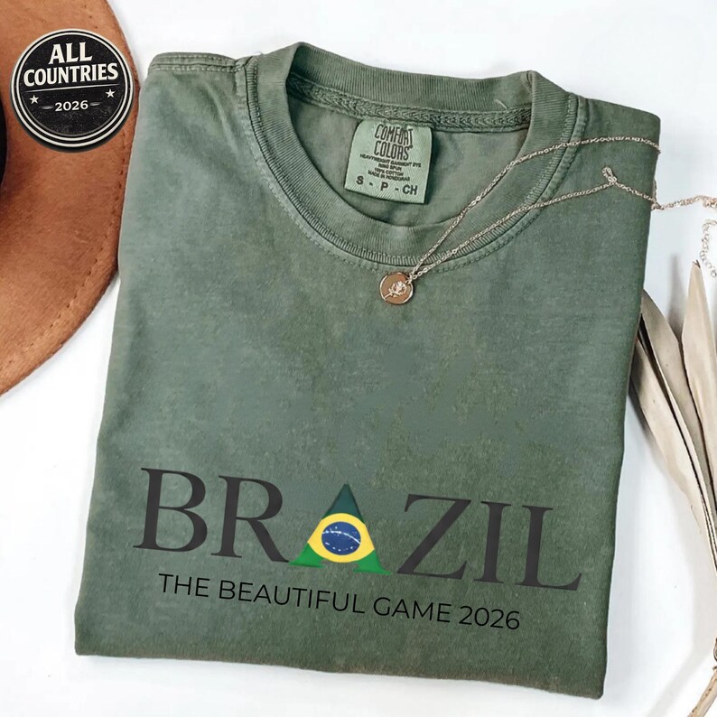 Brazil 2026 Soccer Fan Shirt, Brazil Football Supporter Tee, Brazilian Flag Graphic Shirt, Brazil Game Day Outfit, Vintage Brazil Sports Tee Moss