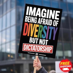 Imaginez avoir peur de la diversité, affiche de protestation politique drôle, art mural