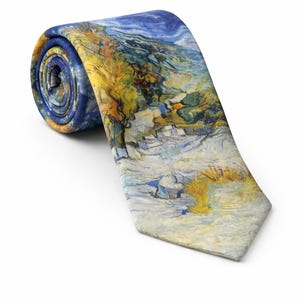Stropdas met artistieke beschildering 145 cm x 8 cm – Stropdas met artistieke beschildering – Impressionistische kunststropdas – Unisex kunststropdas – Cadeau voor mannen en vrouwen