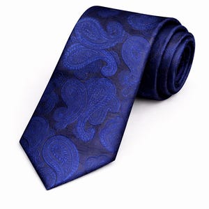Gravata Paisley Azul – Gravata Elegante – Gravata Paisley Azul – Gravata Clássica para Casamento – Gravata Unissex