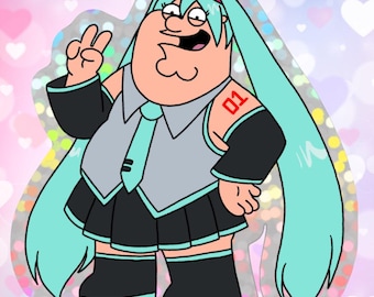 Pegatina con brillantina de Peter Vocaloid