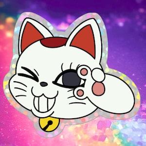 Winking Turbo Granny Glitter Sticker
