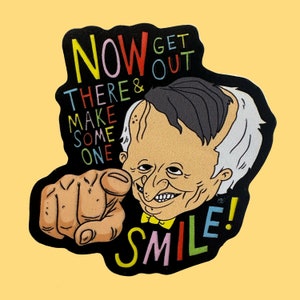 Sticker of magneet maken iemand aan het lachen