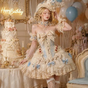 fairy tea party dress Fairy Peach Pink Tulle Corset Tea-length Birthday Dress