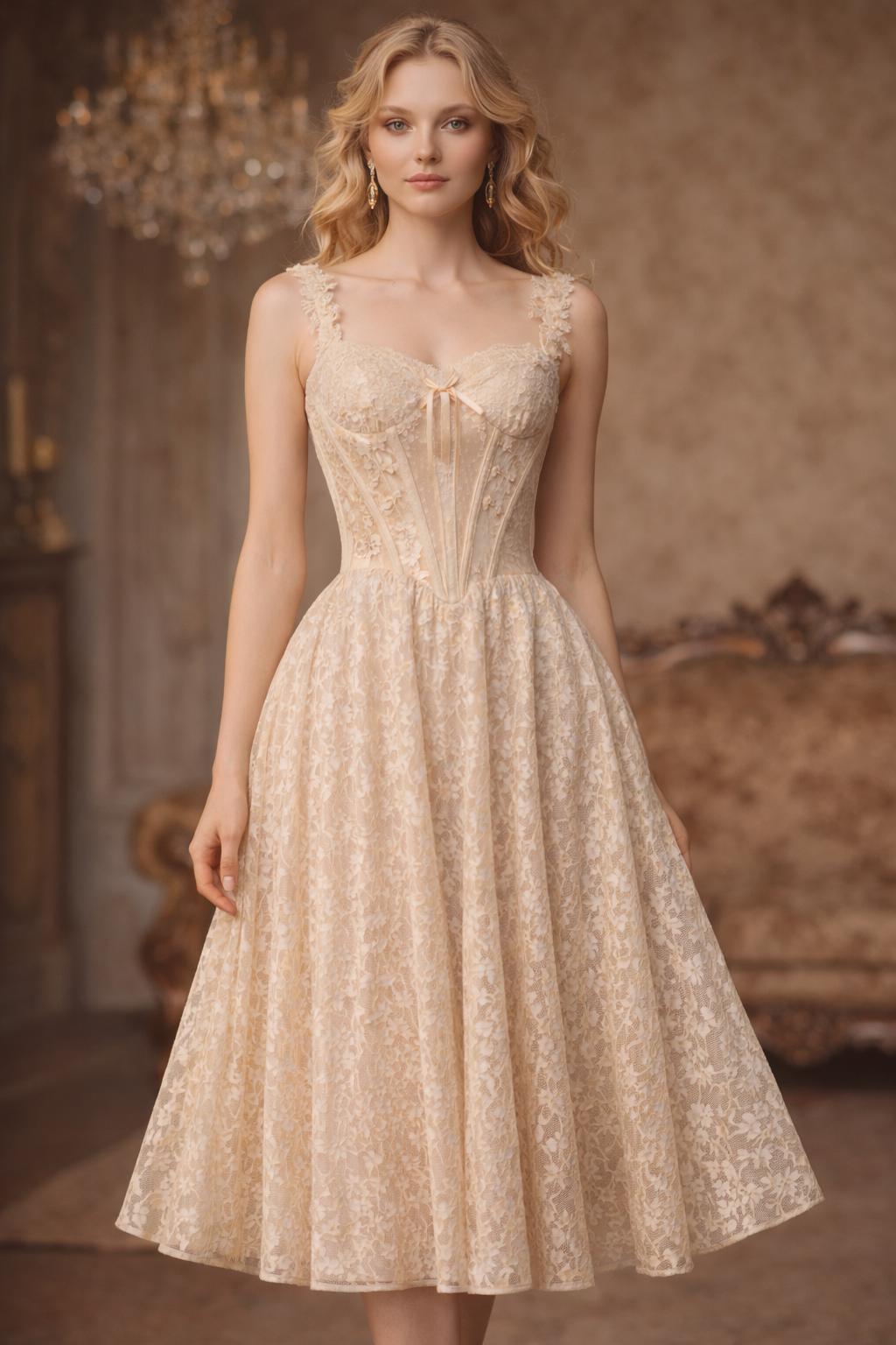 Wedding Dress Tea Length Champagne - Etsy