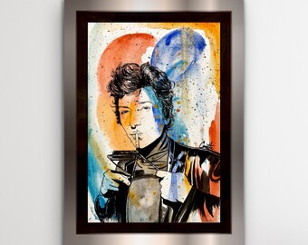 Bob Dylan Abstract Watercolor Print