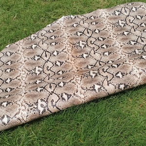 Genuine Natural Python Snakeskin Leather Hide, Authentic Exotic Snake Skin for DIY Leathercraft, Embossed Pattern Material for Bags, Belts,