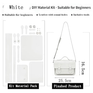 Etui-Leder Umhängetasche, Umhängetasche aus Rindsleder, Umhängetasche für Anfänger & handgefertigte Geschenke White