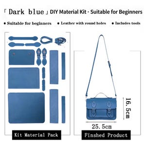 Etui-Leder Umhängetasche, Umhängetasche aus Rindsleder, Umhängetasche für Anfänger & handgefertigte Geschenke Dark BLue