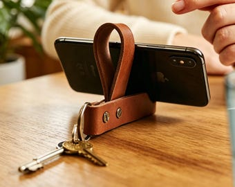 Personalized Leather Keychain, Custom Initial Key Fob,  Multiple Colors, Handmade Engraved Gift for Her Him Anniversary Birthday