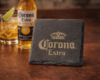 Personalised Corona Slate Coaster | Custom Engraved Beer Gift