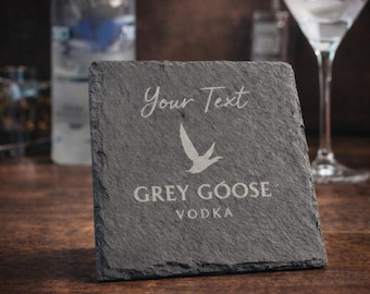 Grey Goose Slate Drinks Coaster, Bar accessories, Drinkware, Gifts for him,Gifts for her, Personalised Gifts