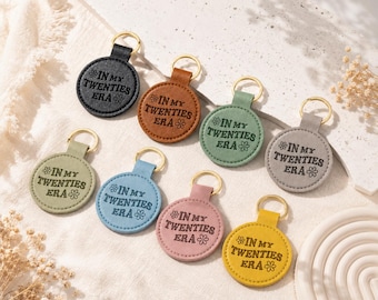 Leather Keyring | Custom Faux Leather Bag Charm | Travel Bag Tag| Birthday Gift for Her | Cute keychain | Bag Tags