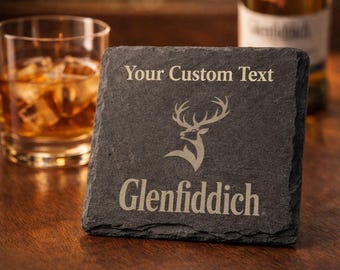 Personalised Slate Coaster | Custom Whisky Lover Gift For Him, Dad, Husband