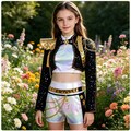 KPOP Demon-Hunting Girl Group Stage Costume Set Black Gold Cosplay Outfit Kids Performance Wear Party Dress