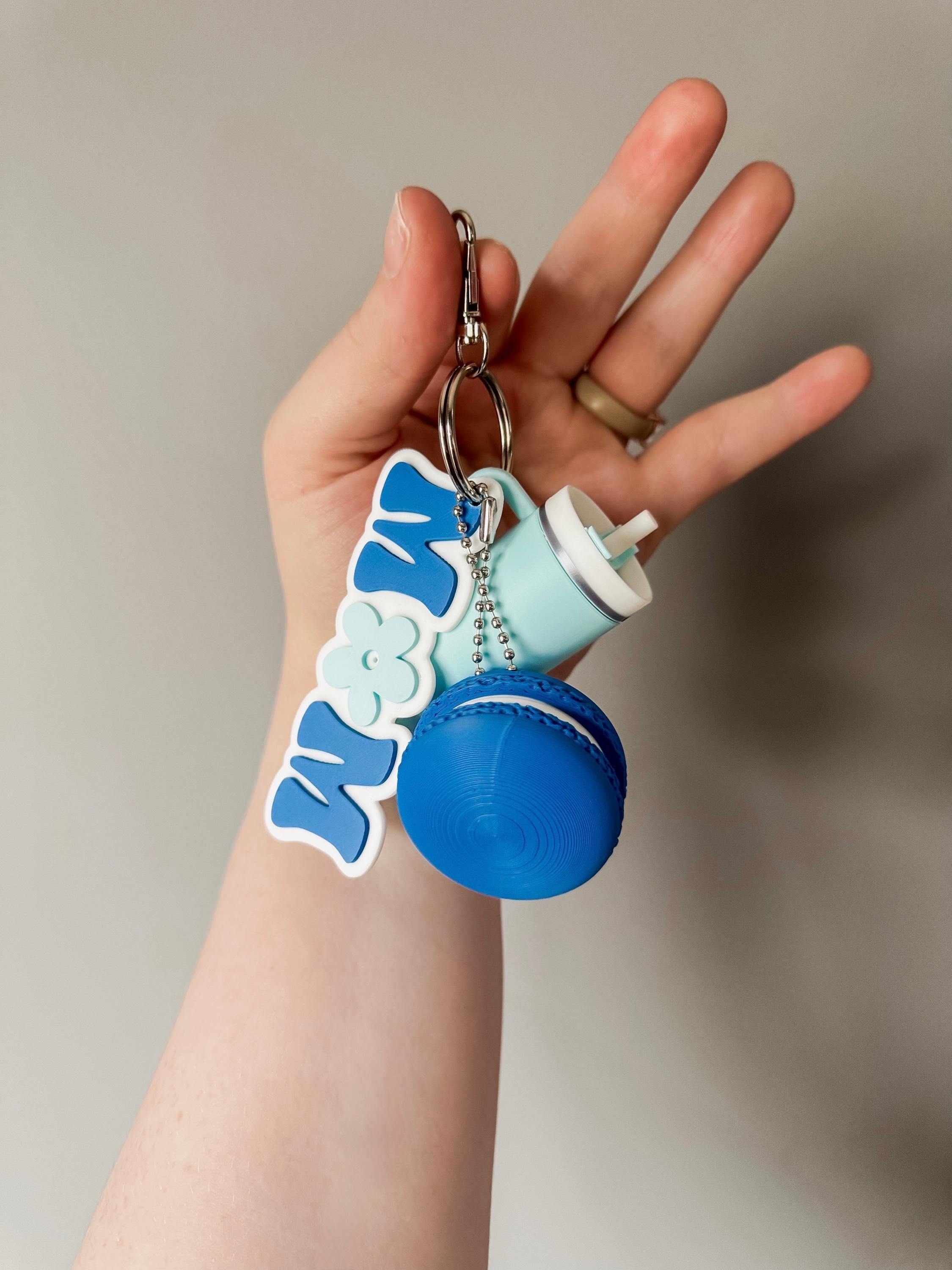3D Printed Mom Keychain Set | Chapstick Holder, Macaron Fidget