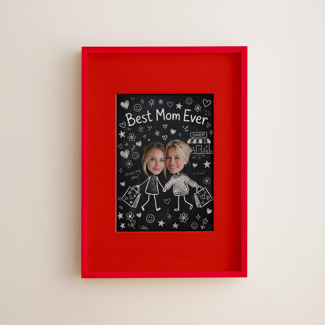 Personalized Mother’s Day Card Birthday Gift for Mom Custom Illustrated ...