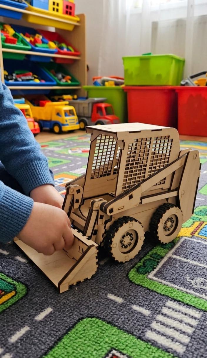 Toy Router Laser Cut Skid Steer SVG Digital Plan, Wooden Toy Loader CNC Router ...