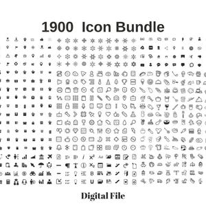 1900 ultimative SVG-Icons – Vektor-Icons für Webdesign, Apps, Social Media & Cricut – Digitales Download-Paket zur kommerziellen Nutzung