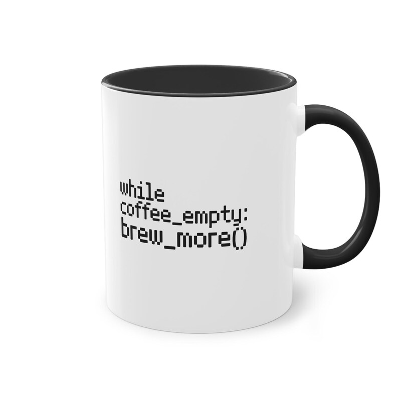 Python Developer Mug - While Coffee Empty Brew More - Tazza Programmatore Python - Funny Coding Gift - Minimalist Tech Cup by AFKStoreIT immagine 5