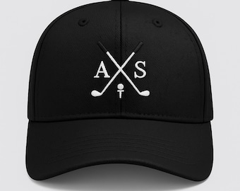 Personalised Golf Hat, Custom Embroidered Golf Hat for Mens, Golf Club Baseball Caps, Custom Initials or Monogram Hat, Unique Gold Dad Gift