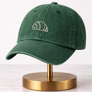 Croissant Embroidered Cap, French Pastry Baseball Cap, Trendy Croissant Dad Hat,