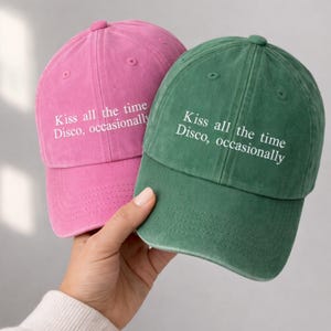 Kiss All the Time Cap, Embroidered Disco Occasionally Hat, Music Concert Baseball Cap, Vintage Pop Music Lover Gift, Trendy HS4 Fan Gift