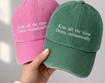 Kiss All the Time Cap, Embroidered Disco Occasionally Hat, Music Concert Baseball Cap, Vintage Pop Music Lover Gift, Trendy HS4 Fan Gift