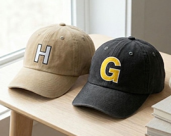 Personalised Initials Hat, Custom Embroidered Monogrammed Hat, Unisex Baseball Cap, Fathers Day Gift, Grandpa Hat, Birthday Gift for Him Her