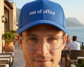 Embroidered Out of Office Hat, Mental Health Dad Cap, Vacation Mode Baseball Hat, Personalised Travel Hat, Summer Holiday Gift for Him Her