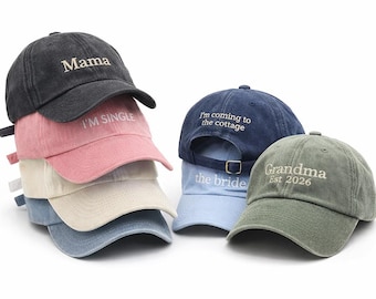 Custom Text Embroidered Cap, Personalised Dad Baseball Cap, Vintage Funny Slogan Hat, Bachelor Party Gift, Bridesmaids Hats, Best Man Gift