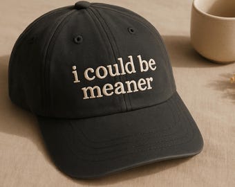 Embroidered I Could Be Meaner Hat, Funny Sarcastic Baseball Cap, Spicy Attitude Hat, Sassy Women Gift, Vintage Humor Hat, Trendy Meme Hat