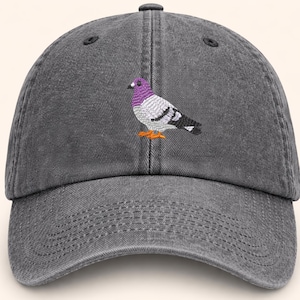 Pigeon Embroidered Hat, Funny Pigeon Dad Baseball Cap, Vintage Dove Hat, Adjustable City Bird Washed Hat, Fathers Day Gift, Birdwatcher Gift image 11